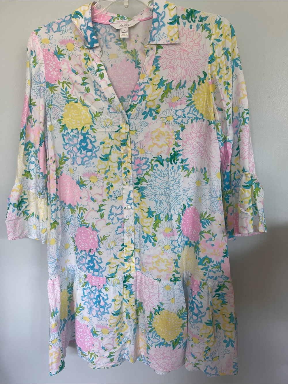 Lilly Pulitzer Pastel Floral Button-Front Midi Dress